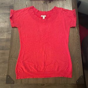 Banana Republic Red Scoop Neck SS Sweater Size L